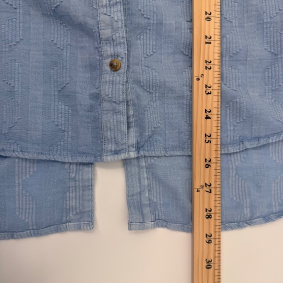 Pilcro Anthropologie Top Women Large Blue Button Up Long Sleeve Western Boho - Picture 10 of 10